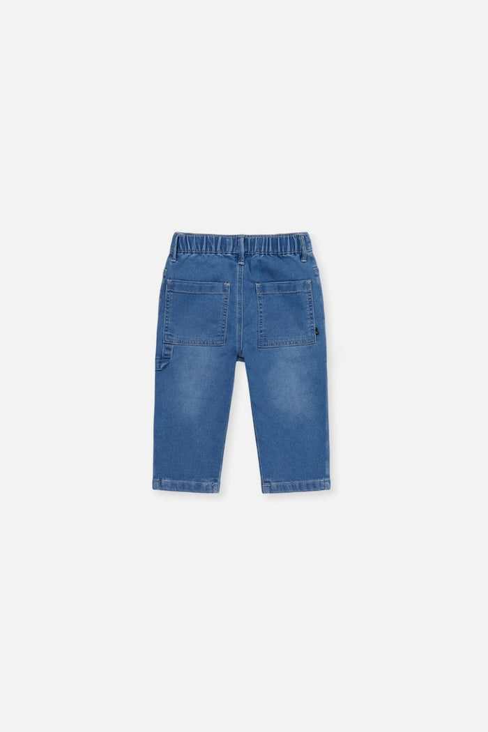 Baby French Terry Denim Pants Light Blue-1