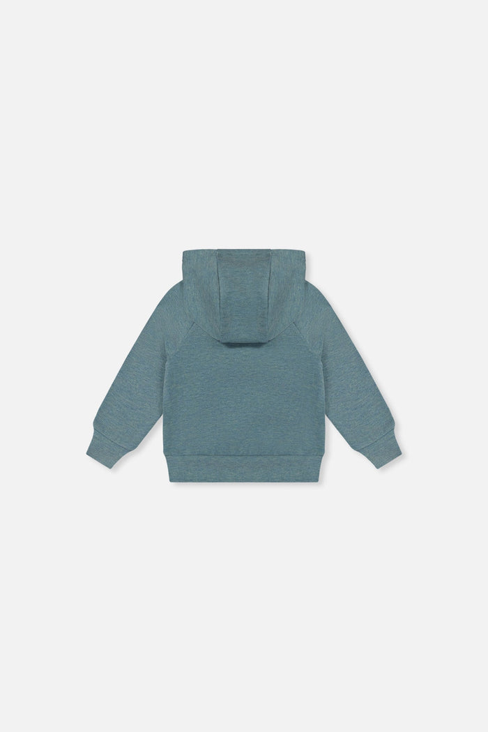 Baby Hoodie With Screenprint Pale Turquoise-1