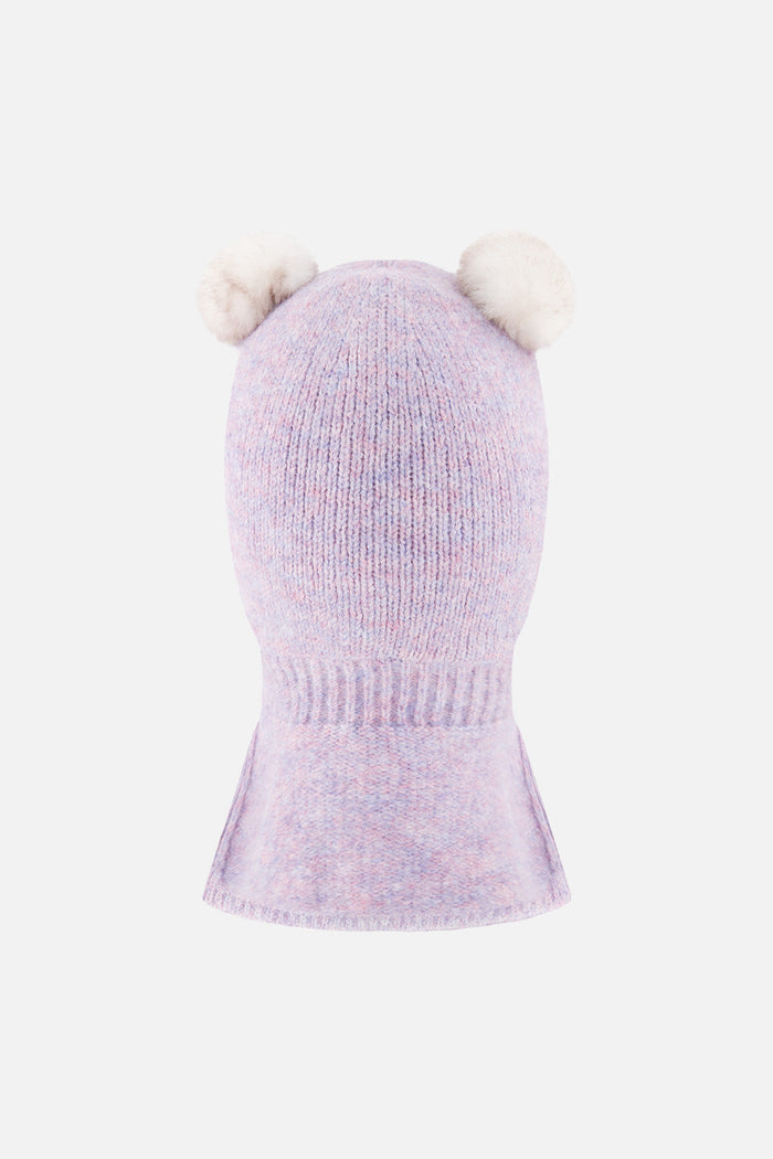 Baby Knit Bear Balaclava Lavender-1