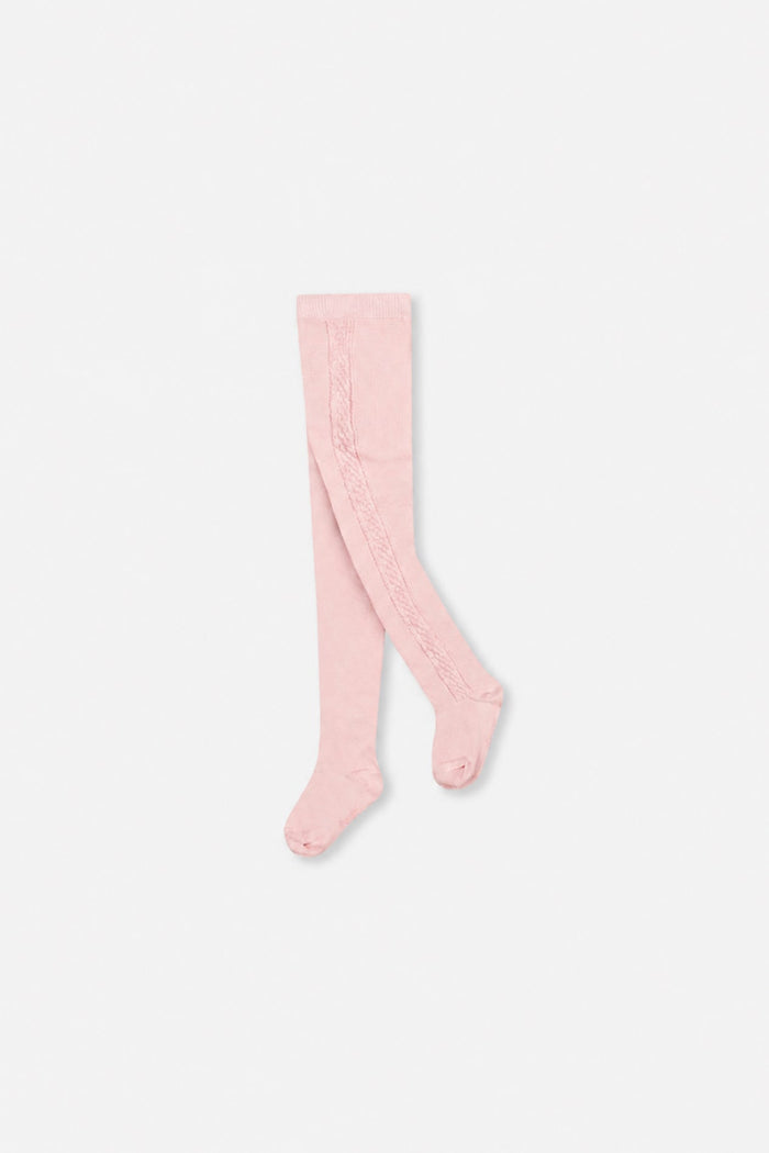 Baby Knit Textured Tights Dusty Pink-0