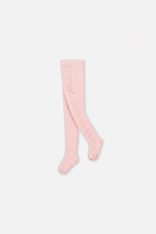 Baby Knit Textured Tights Dusty Pink-0