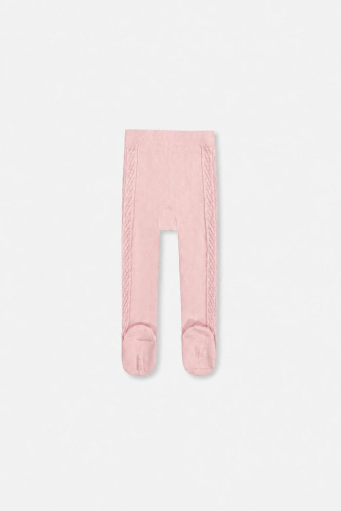 Baby Knit Textured Tights Dusty Pink-1