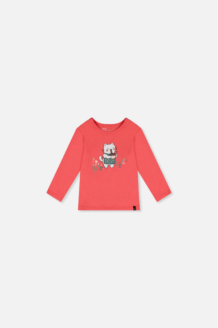 Baby Organic Cotton Long Sleeve T-Shirt Coral Pink-0