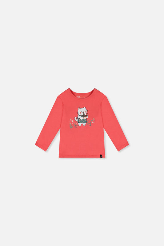 Baby Organic Cotton Long Sleeve T-Shirt Coral Pink-0