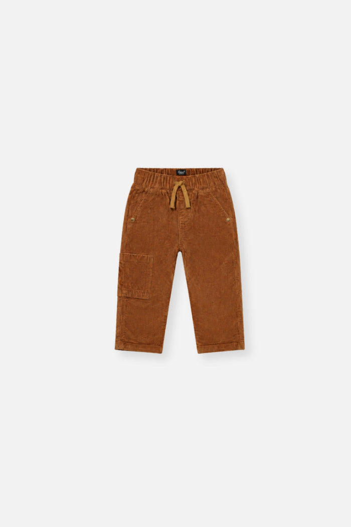 Baby Stretch Corduroy Pants With Cargo Pocket Brown Sugar-0