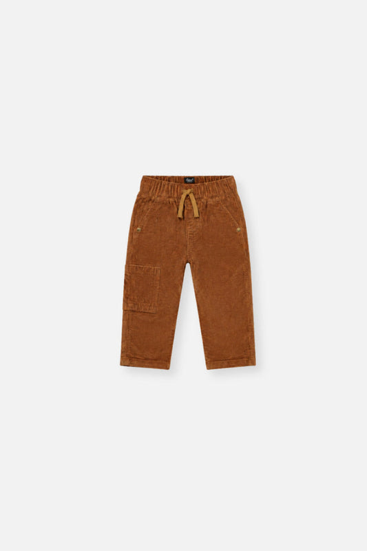 Baby Stretch Corduroy Pants With Cargo Pocket Brown Sugar-0