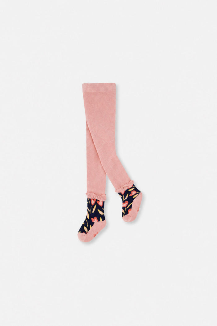 Baby Tights Pale Dusty Pink And Navy-0