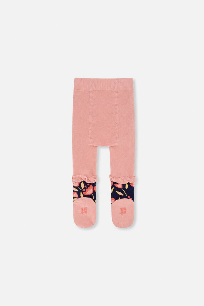 Baby Tights Pale Dusty Pink And Navy-1