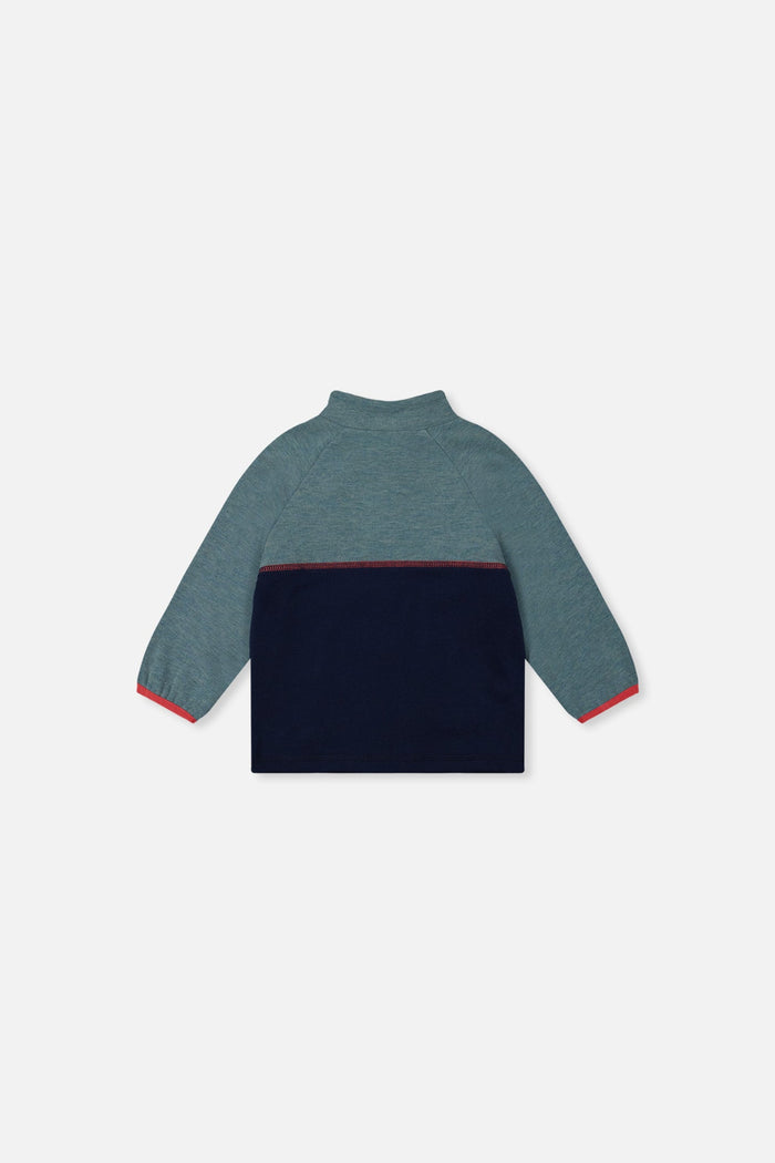 Baby Zip Mock Neck Top Pale Turquoise-1