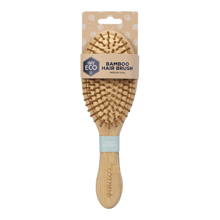 Ever Eco Bamboo hair brush with packaging on a white background