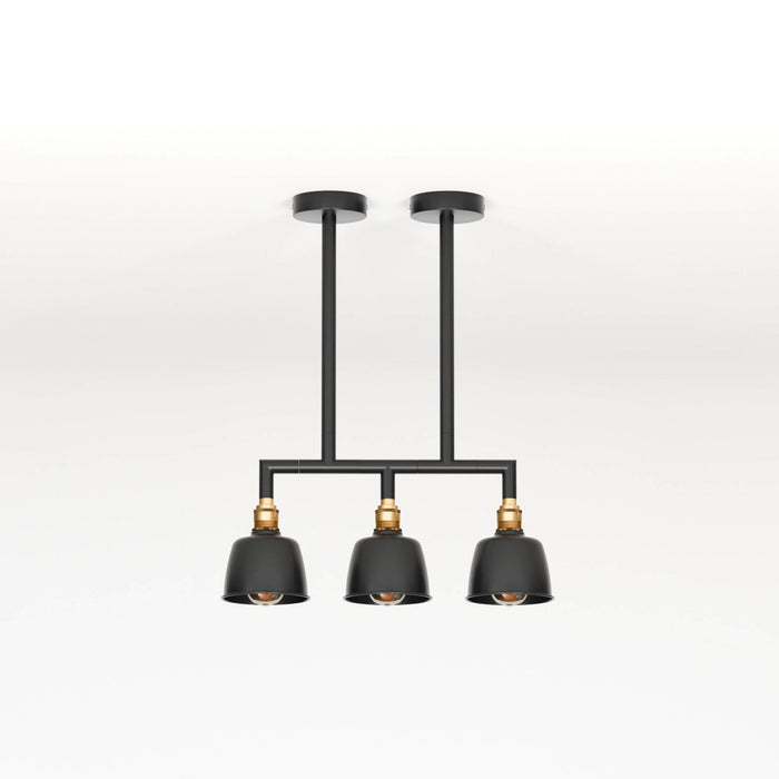 Black And Brass Linear Pendant Ceiling Light E27 ~5638