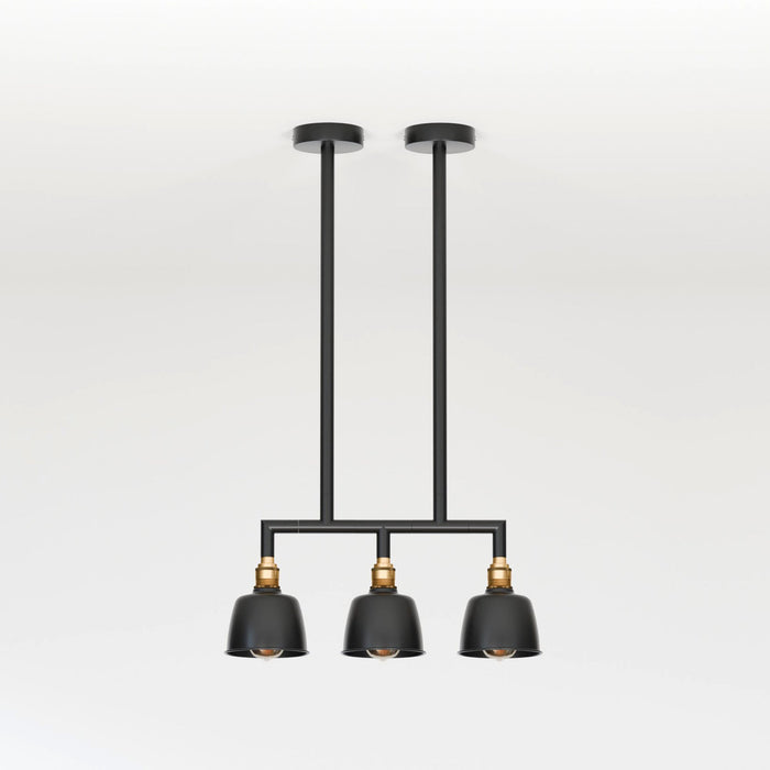 Black And Brass Linear Pendant Ceiling Light E27 ~5638