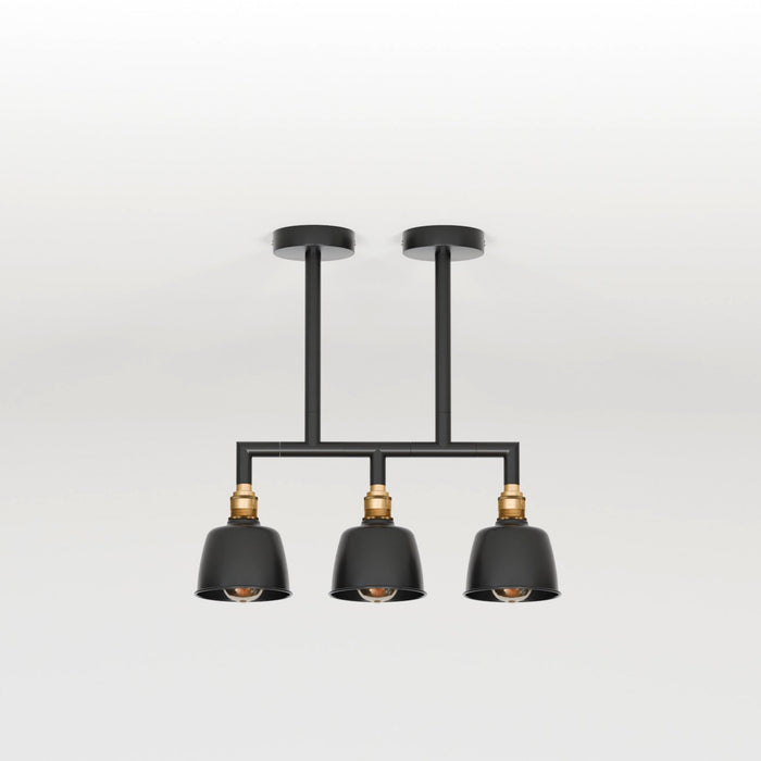 Black And Brass Linear Pendant Ceiling Light E27 ~5638