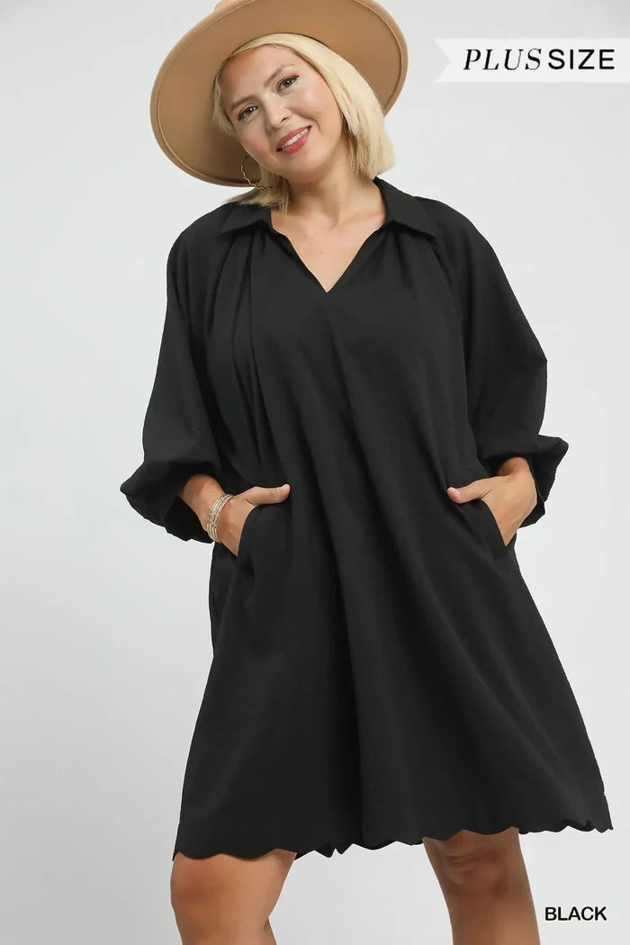 Black Scalloped Dress