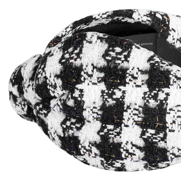 Black & White Tweed Knotted Hair Band
