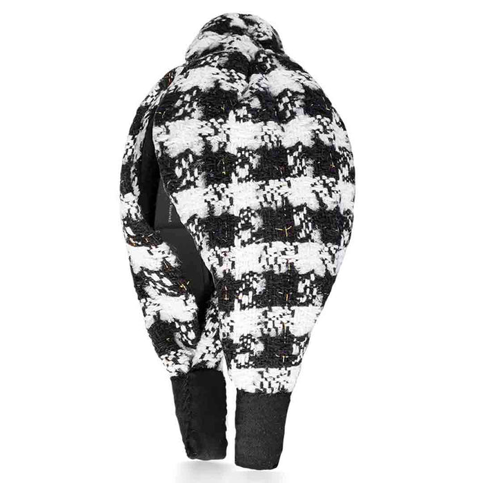 Black & White Tweed Knotted Hair Band