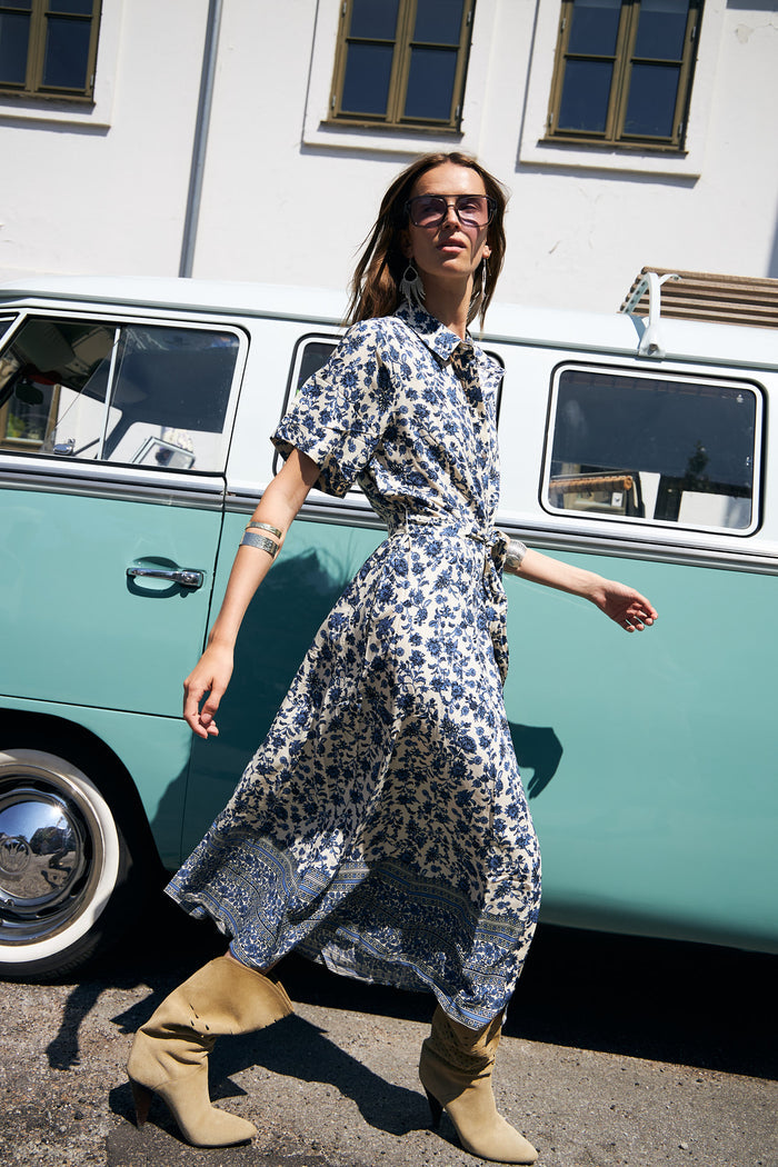 BLAKE MIDI DRESS in Blue by Lollys Laundry