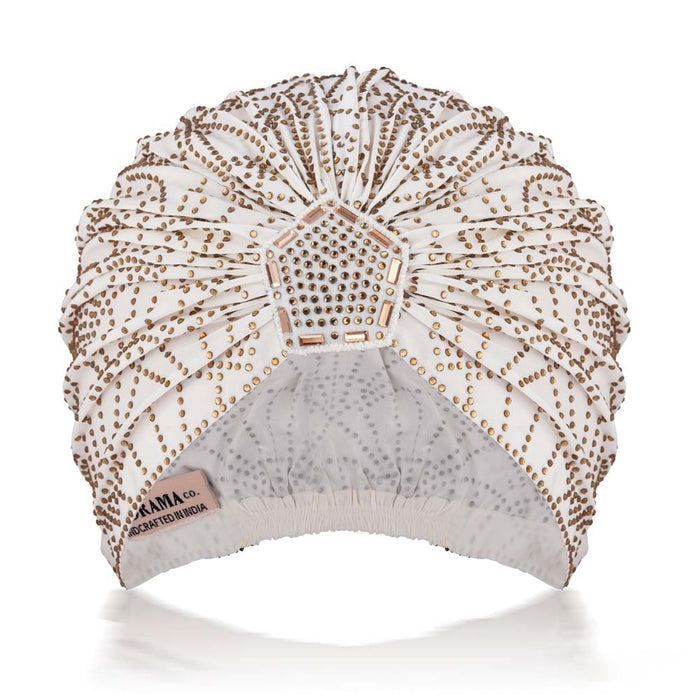 Bling Gift Box with 1 Crystal Turban, 1 Embellished Hair Bow and 4 Embroidered Hair Pins  - Gold