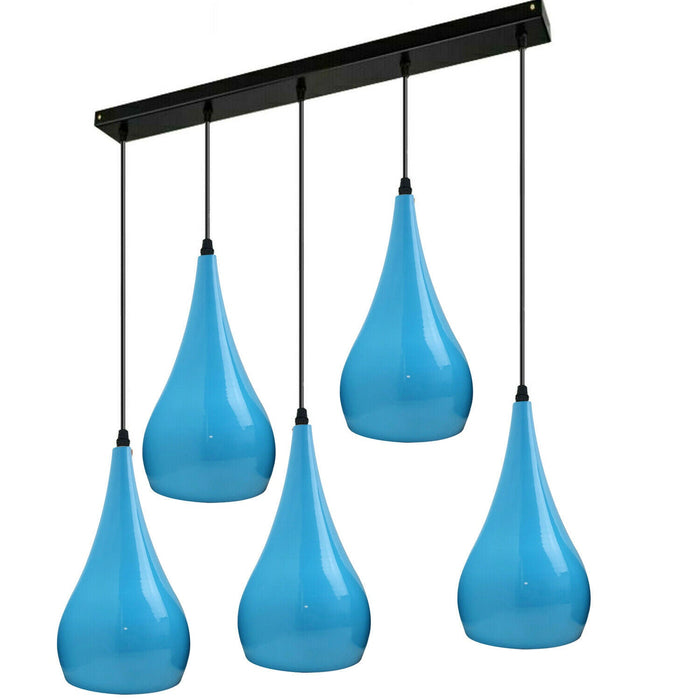 Blue 5 Outlet Ceiling Light Fixtures Black Hanging Pendant Lighting~1625