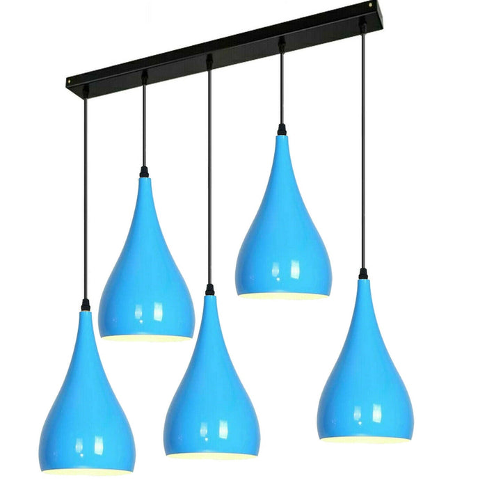 Blue 5 Outlet Ceiling Light Fixtures Black Hanging Pendant Lighting~1625