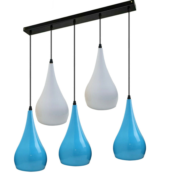 Blue And White Light Pendant Hanging Light Industrial 5 Outlet Pendant~1629