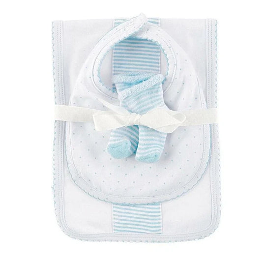 Blue Burp Bib & Sock Set