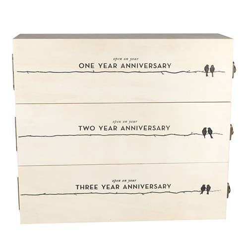 Boulevard Newlywed's Anniversary Wooden Wine Box by Twine