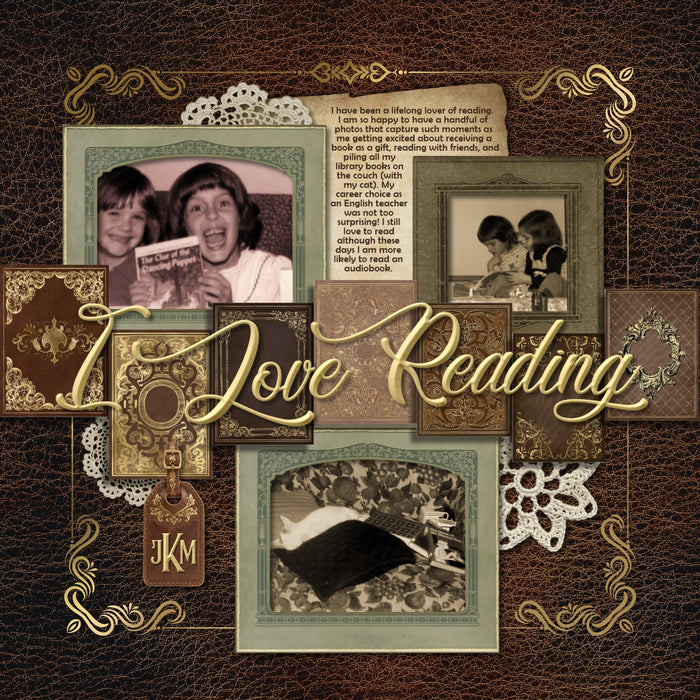 Brown Leather Papers Digital Scrapbook Kit