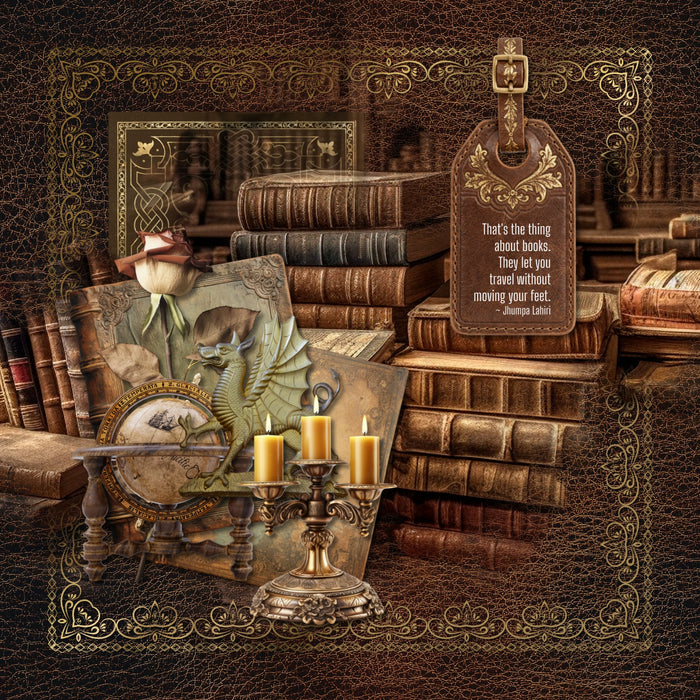 Brown Leather Papers Digital Scrapbook Kit