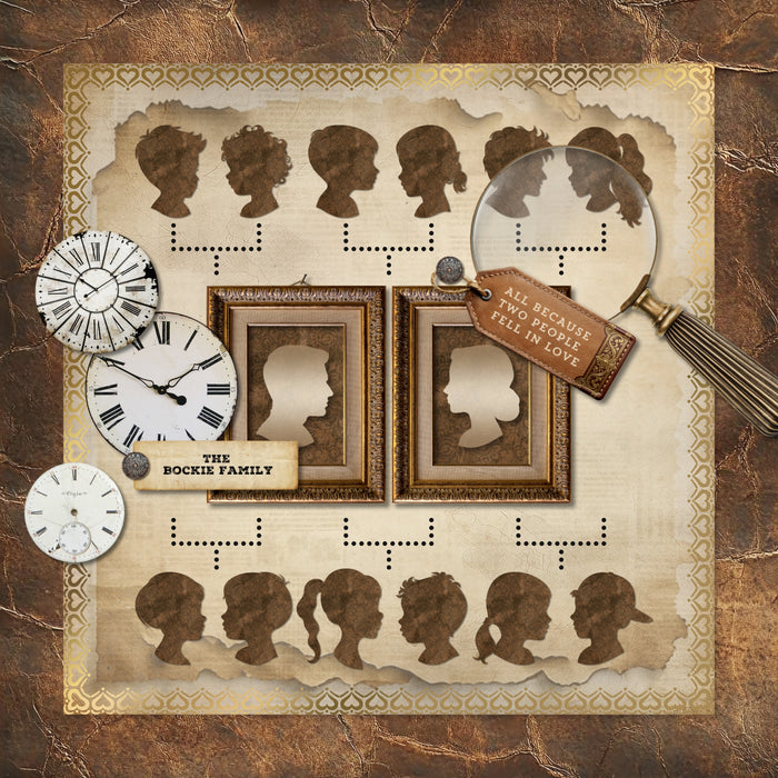 Brown Leather Papers Digital Scrapbook Kit