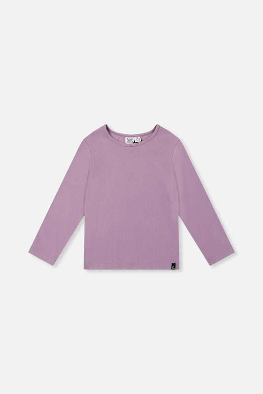 Brushed Rib Crew Neck Top Violet-0