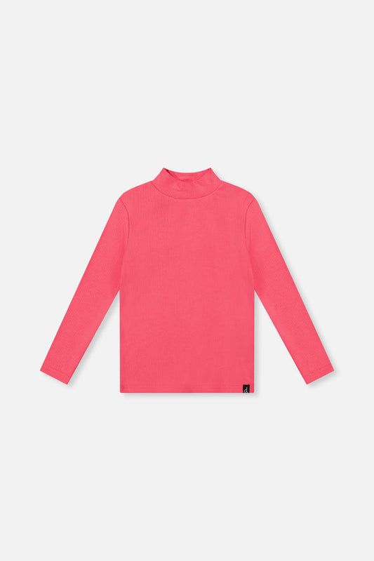 Brushed Rib Mock Neck Top Pink-0