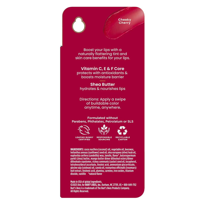 Burt’s Bees Cheeky Cherry Tinted Boosted Lip Balm, 0.16 oz - 32 Pack
