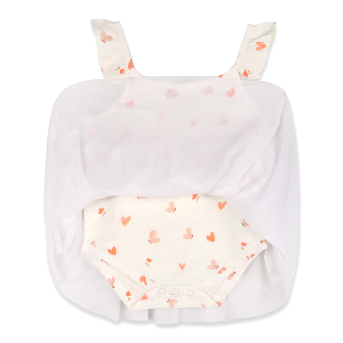 butterfly Love Baby Tutu Romper Dress (Organic Jersey)