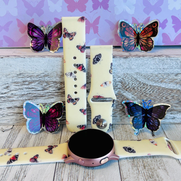 Butterfly Print Silicone Band For Samsung Watch - Fancy Bands