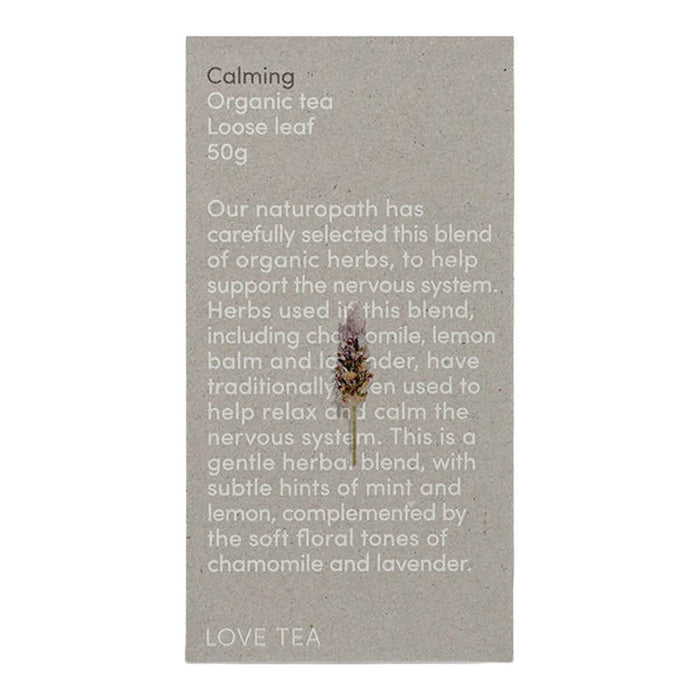 50g box Love Tea Calming Loose Leaf Tea, herbal blend to help support the nervous system.