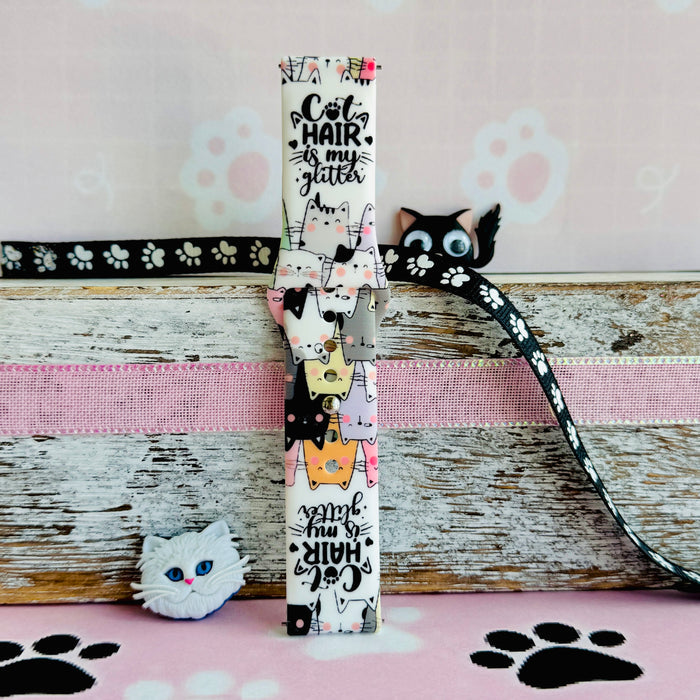 Cat Hair Is My Glitter Print Silicone Band For Samsung Watch