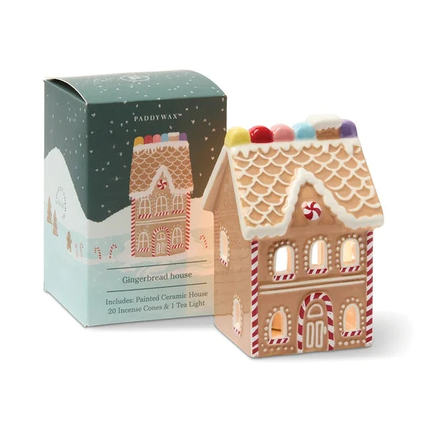 Ceramic Gingerbread House Incense & Tea Light Holder