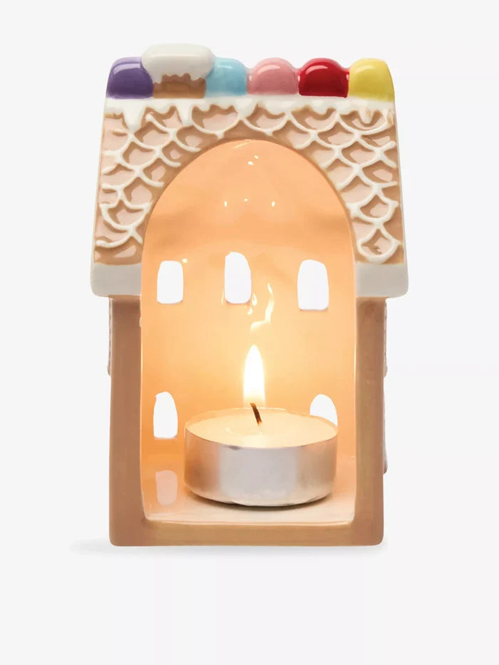 Ceramic Gingerbread House Incense & Tea Light Holder