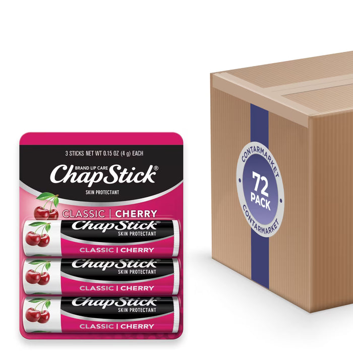 ChapStick Classic Cherry Lip Balm 0.15 oz - 3 Ct - 72 Pack