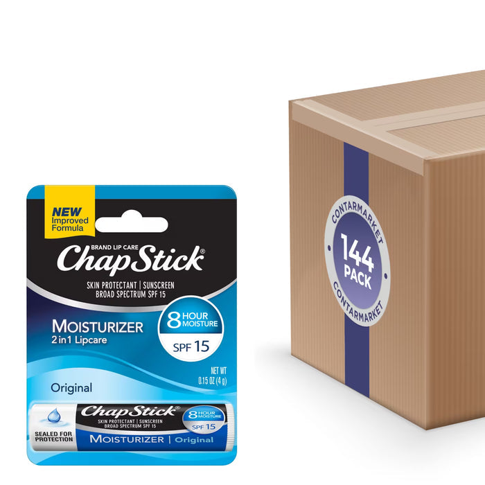 ChapStick Moisturizer Original Lip Balm SPF 15 - 0.15 oz - 144 Pack