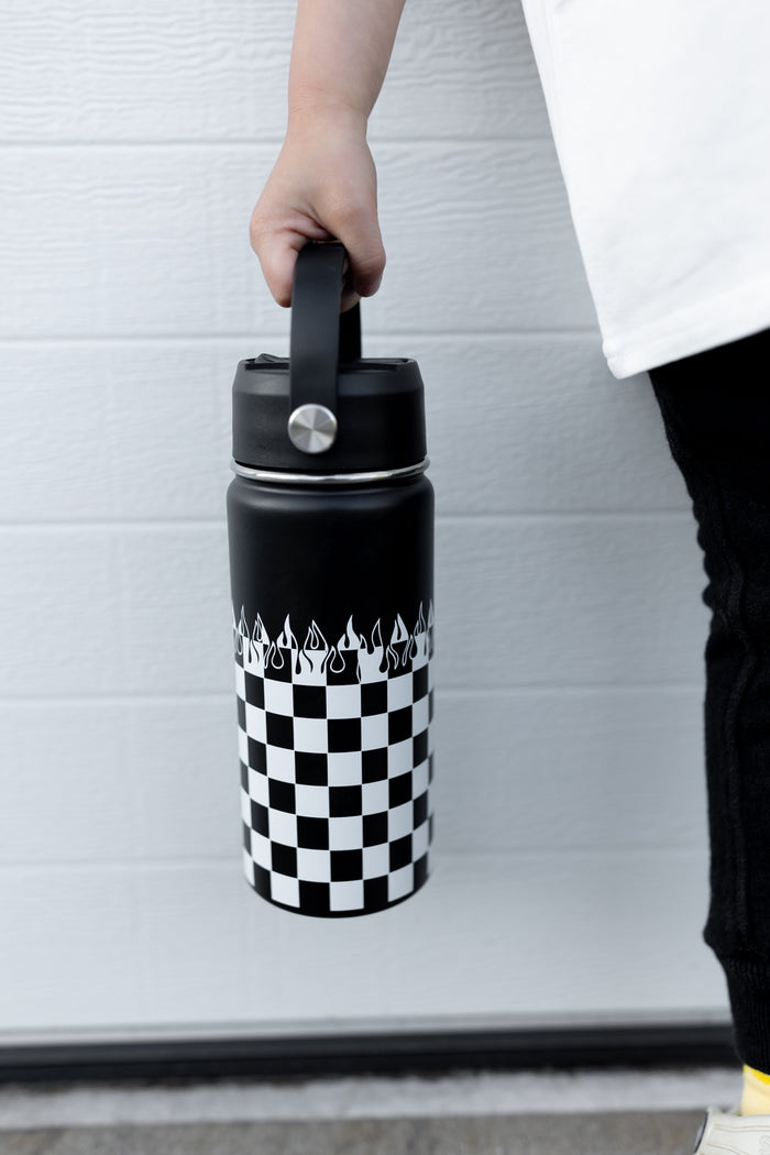 Checker Flame 16 Oz Water Bottle