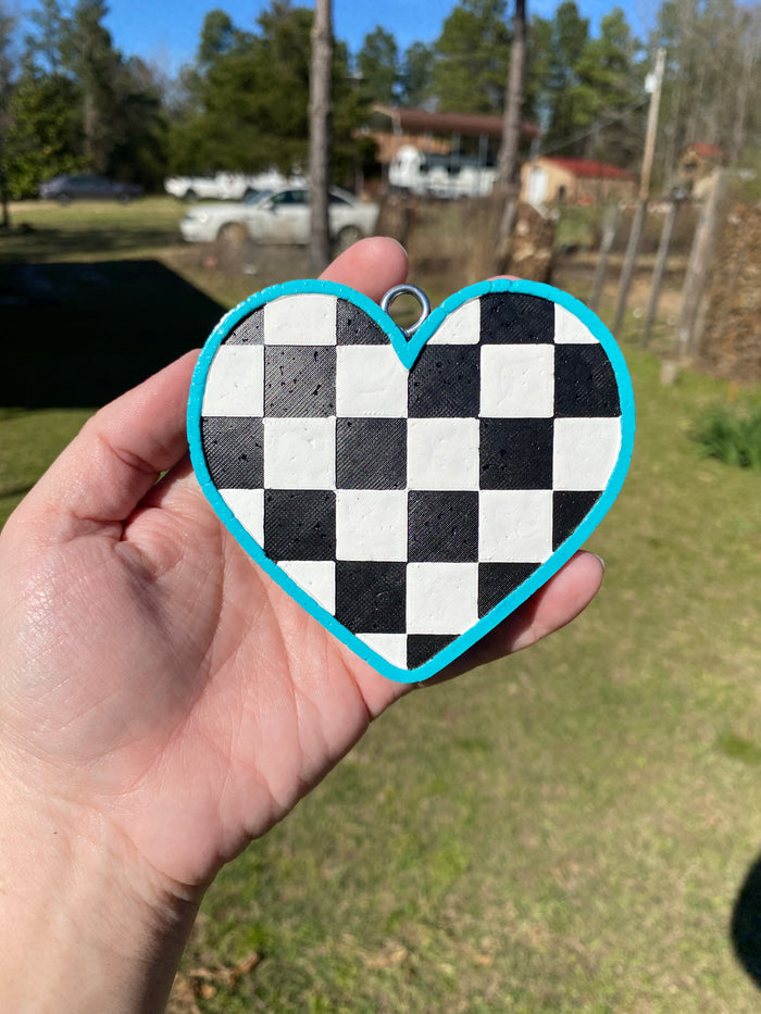 Checkered Heart Freshie