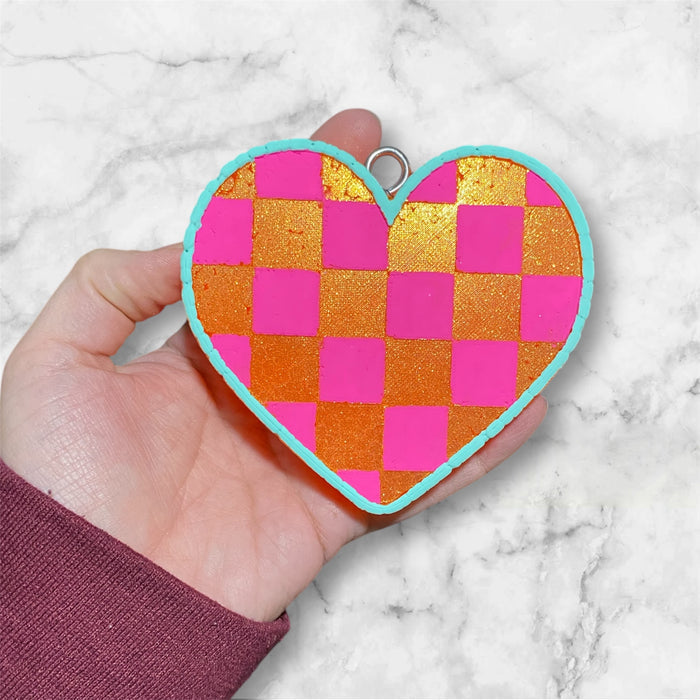Checkered Heart Freshie