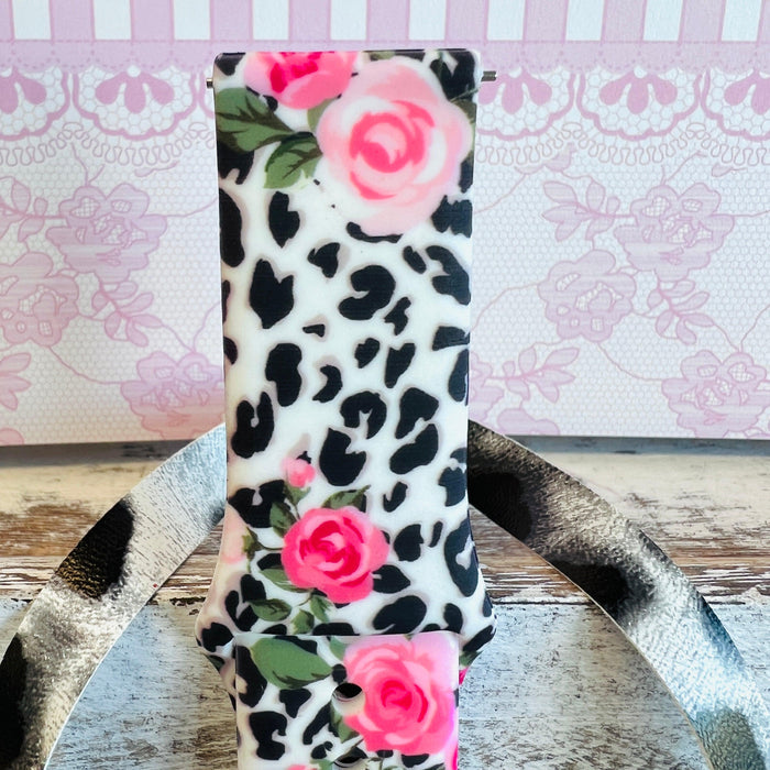 Chic Leopard Roses Print Silicone Band For Samsung Watch - Fancy Bands