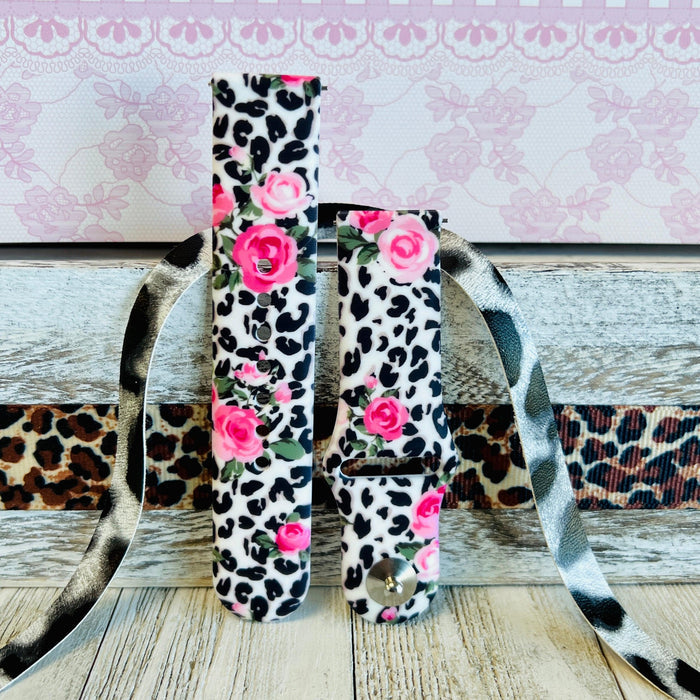 Chic Leopard Roses Print Silicone Band For Samsung Watch - Fancy Bands