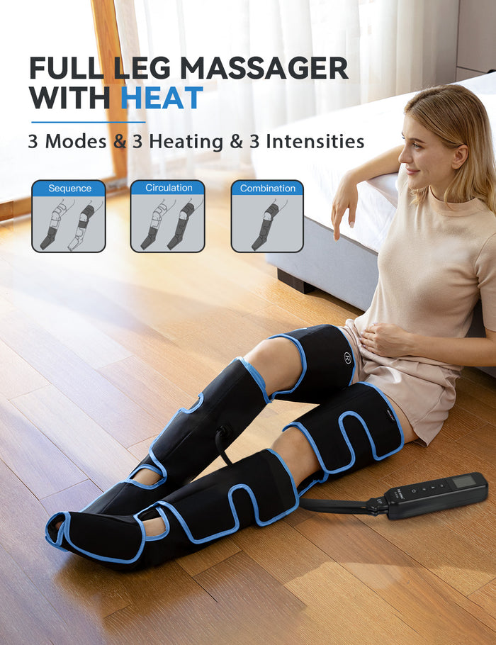 CINCOM Adjustable Full-Leg Air Compression Massager with Heat