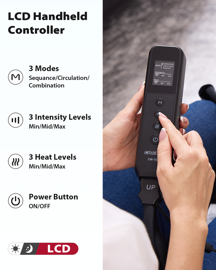 CINCOM Easy-Zip Foot & Calf Air Compression Massager with Heat