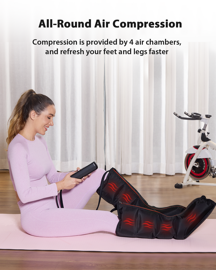 CINCOM Easy-Zip Foot & Calf Air Compression Massager with Heat