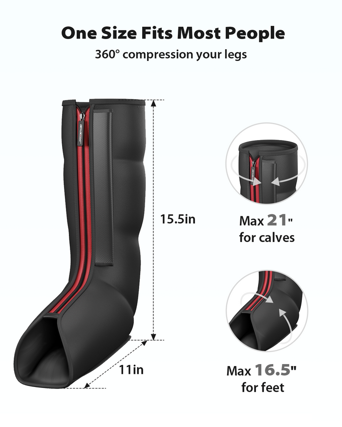 CINCOM Easy-Zip Foot & Calf Air Compression Massager with Heat